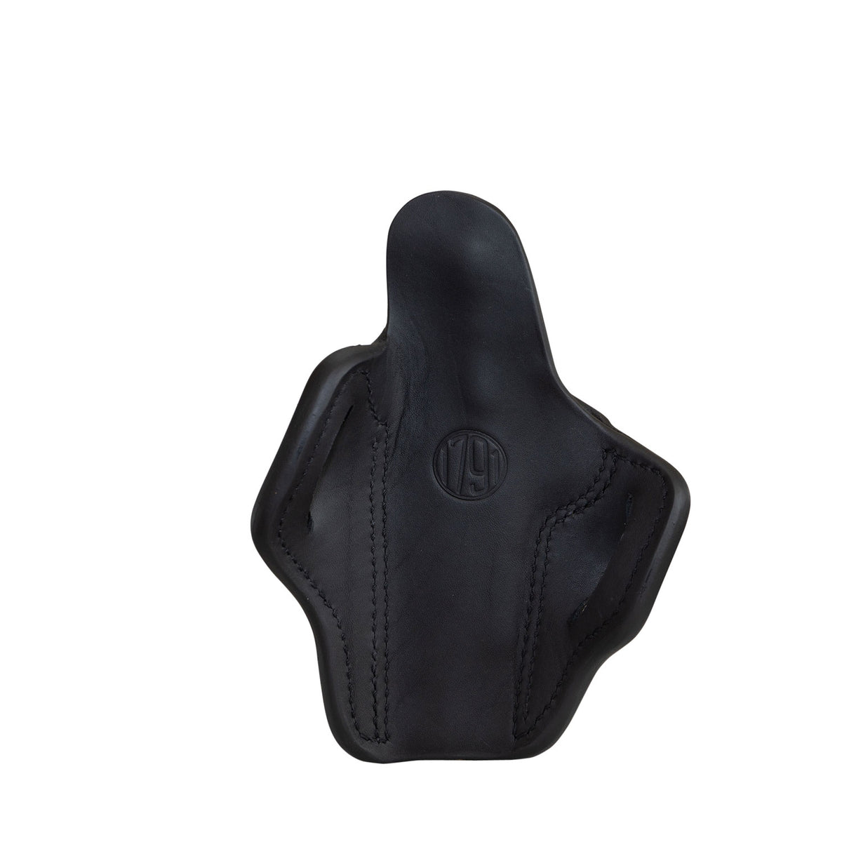 1791 Gunleather BH1 Optic Ready OWB Size 01 Stealth Black Leather Belt Slide Holster for 5" 1911, Right Hand