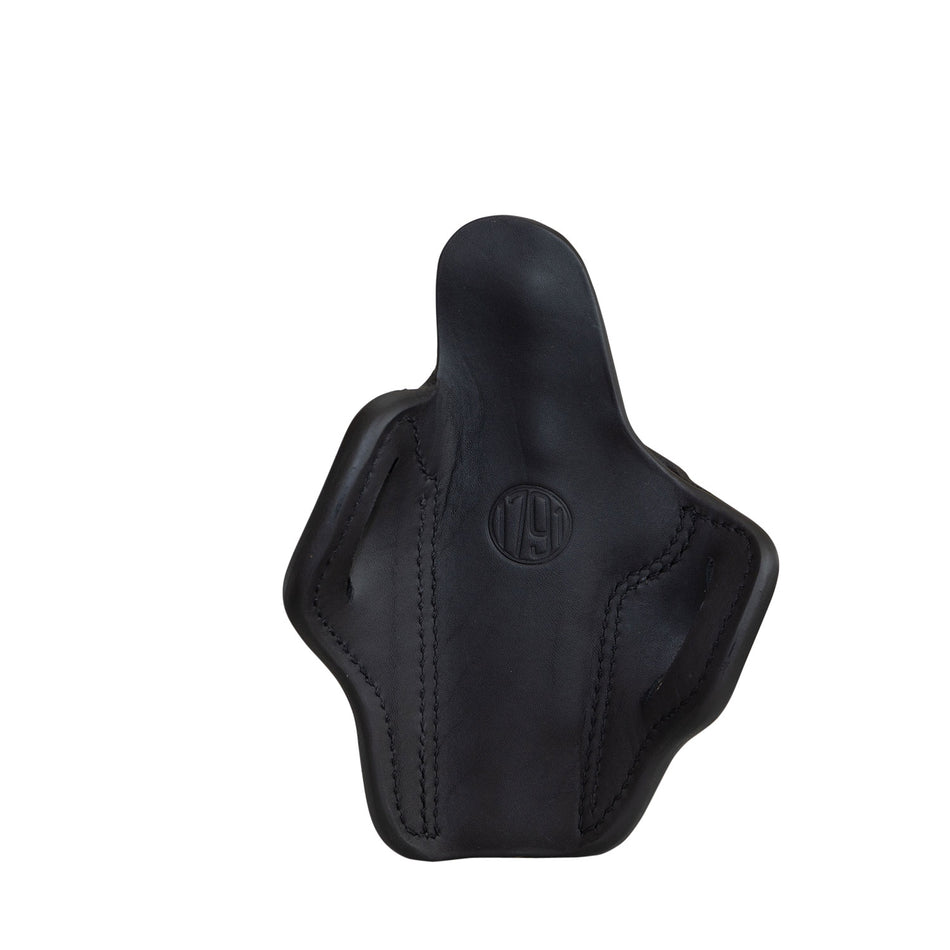 1791 Gunleather BH1 Optic Ready OWB Size 01 Stealth Black Leather Belt Slide Holster for 5" 1911, Right Hand