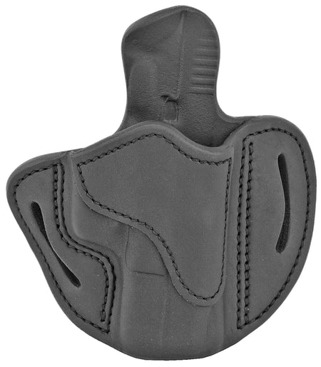 1791 Gunleather BH2.1 Optic Ready OWB Size 2.1 Stealth Black Leather Belt Slide Holster for Glock 17/S&W M&P Shield/Springfield XD, Right Hand
