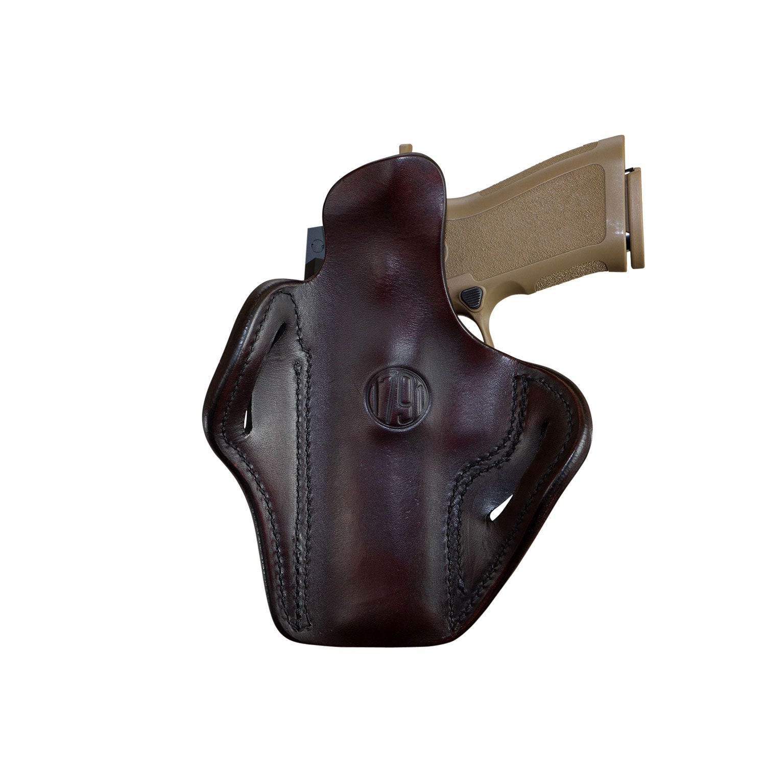 1791 Gunleather BH2.4 Optic Ready OWB Signature Brown Leather Belt Holster – Right Hand, Walther PPQ / Sig P320 / XD-M