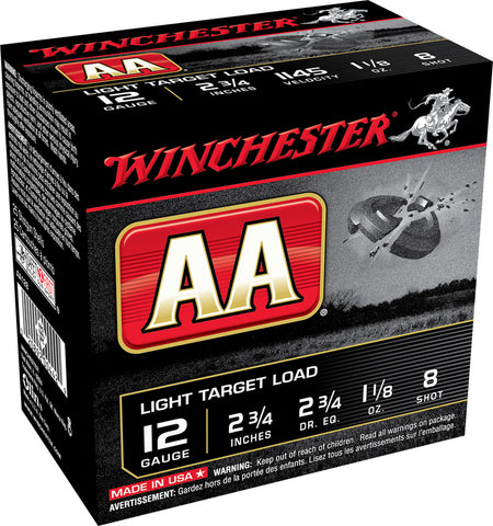 Winchester AA Target Light Target Value Pack 12 Gauge 2.75 in / 2.75 in #8 1-1/8 oz