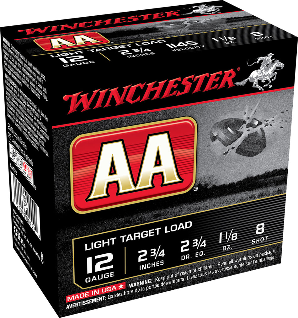 Winchester AA Target Light Target Value Pack 12 Gauge 2.75 in / 2.75 in #8 1-1/8 oz