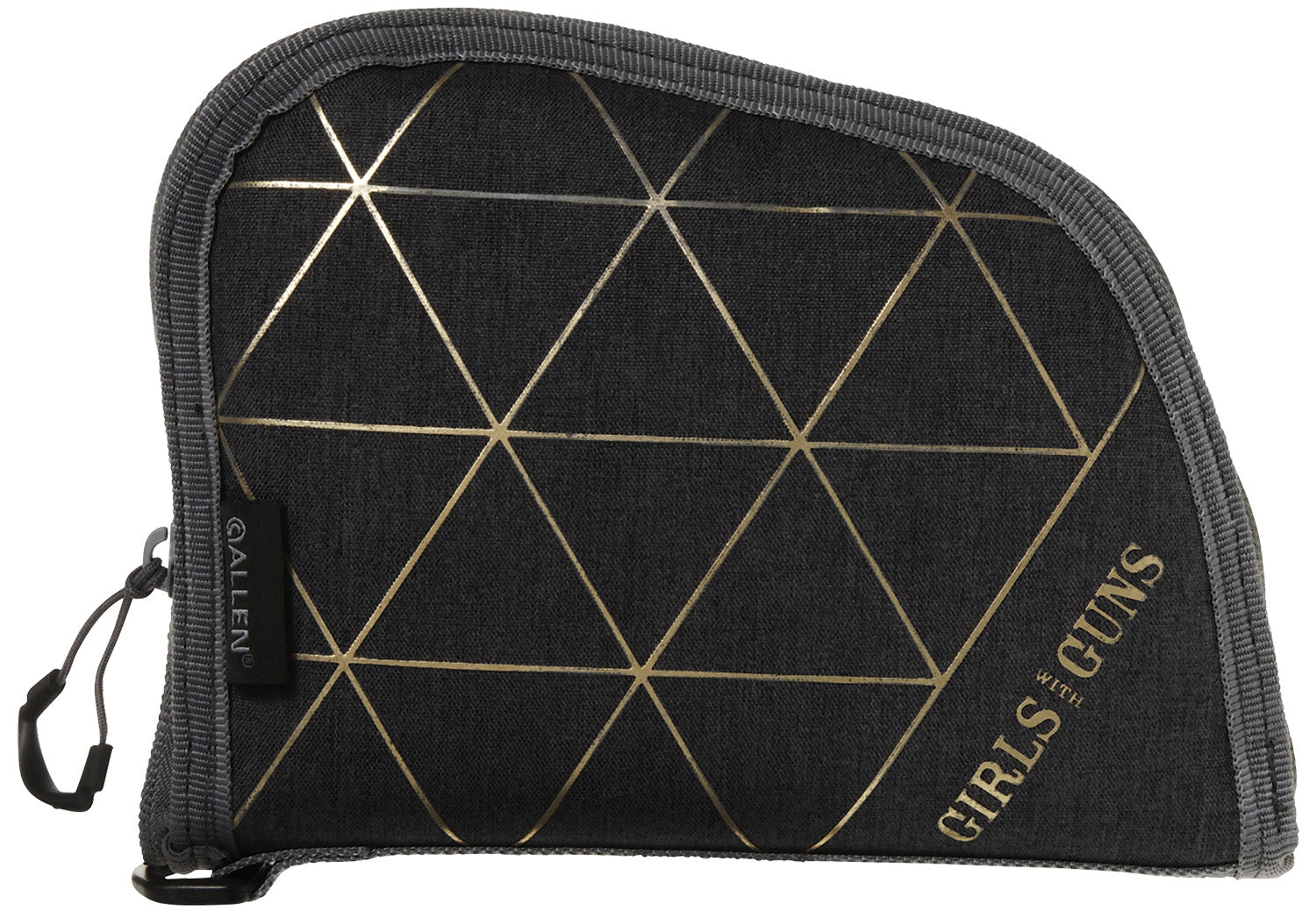 Girls With Guns 908 Foiled Compact Pistol Case 8" Heather Gray with Gold Foil Accent