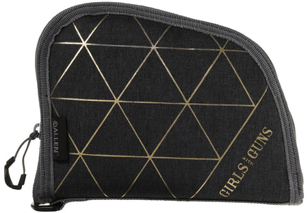Girls With Guns 908 Foiled Compact Pistol Case 8" Heather Gray with Gold Foil Accent