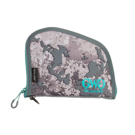 Girls With Guns 918 In The Shade Handgun Case 8" Gray/Teal Shade Camo with Locking Zipper