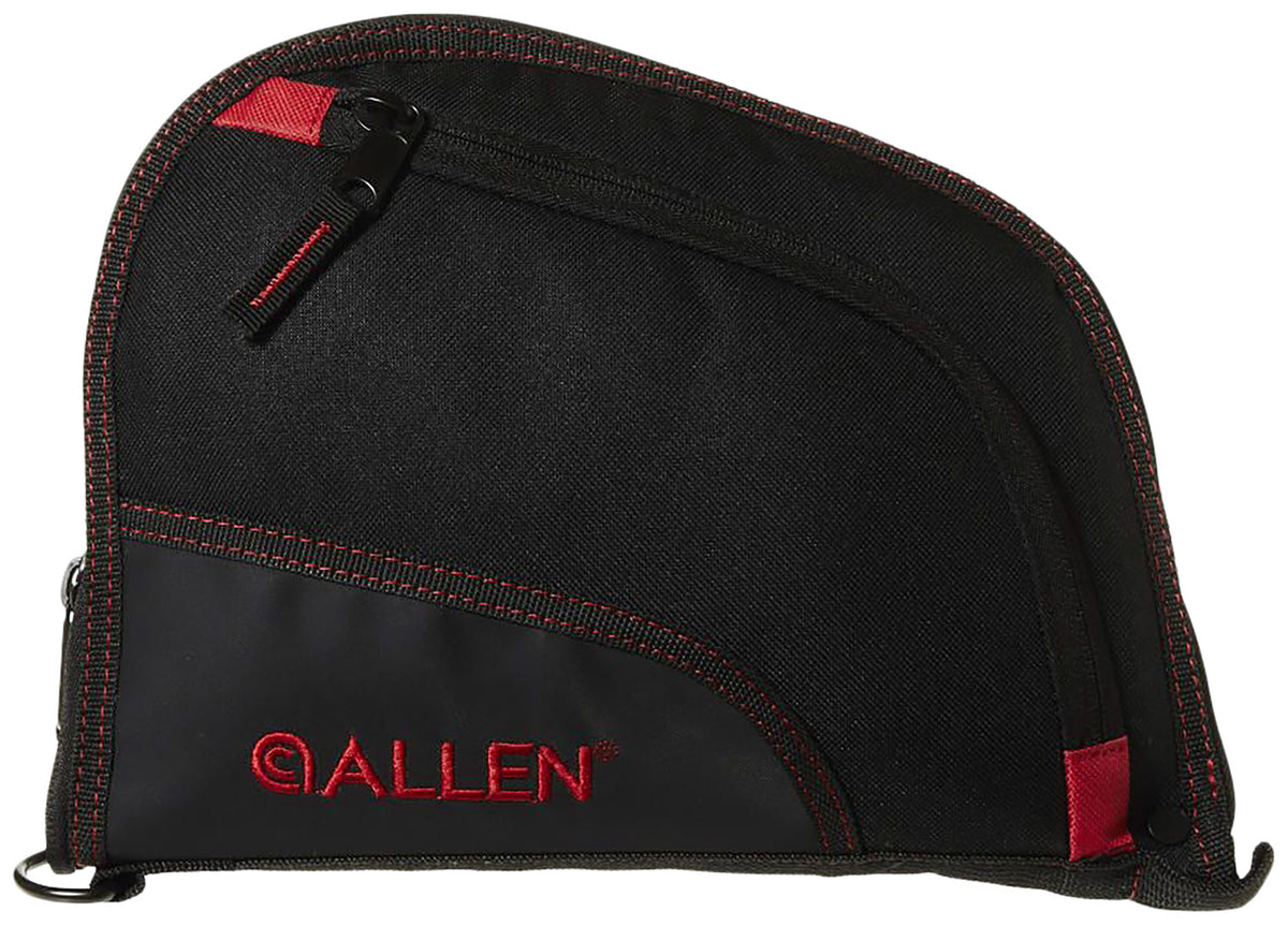 Allen Auto-Fit Handgun Case 9" Black Endura with Red Trim, Foam Padding and Lockable Zipper