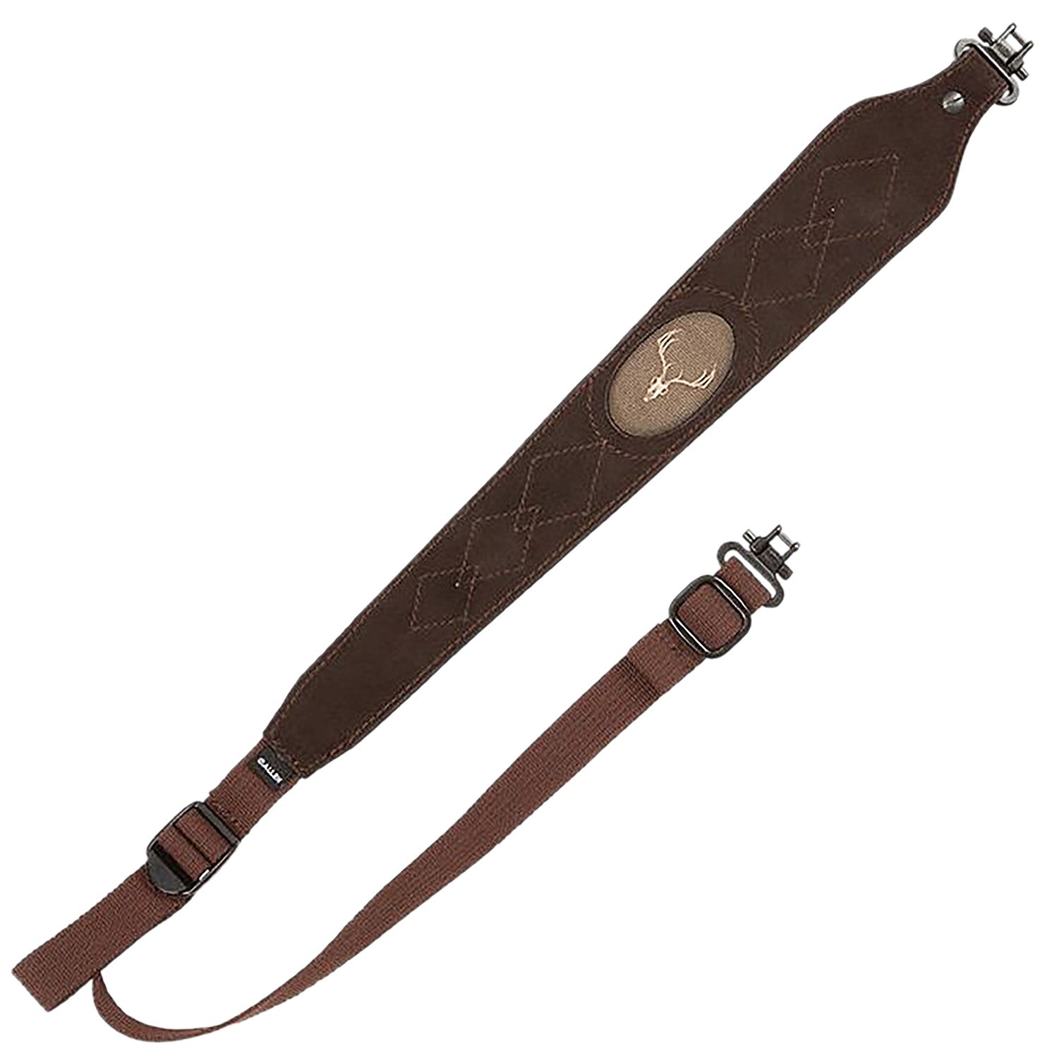 Allen 8140 Big Game Brown Leather Suede Adjustable Rifle Sling with Embroidered Deer Silhouette