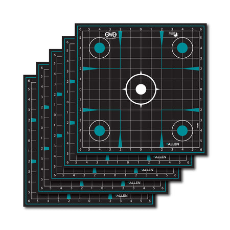 Girls With Guns 15280 Splash Self-Adhesive Grid Target Paper Black/Teal 12"x12" 5 Pack