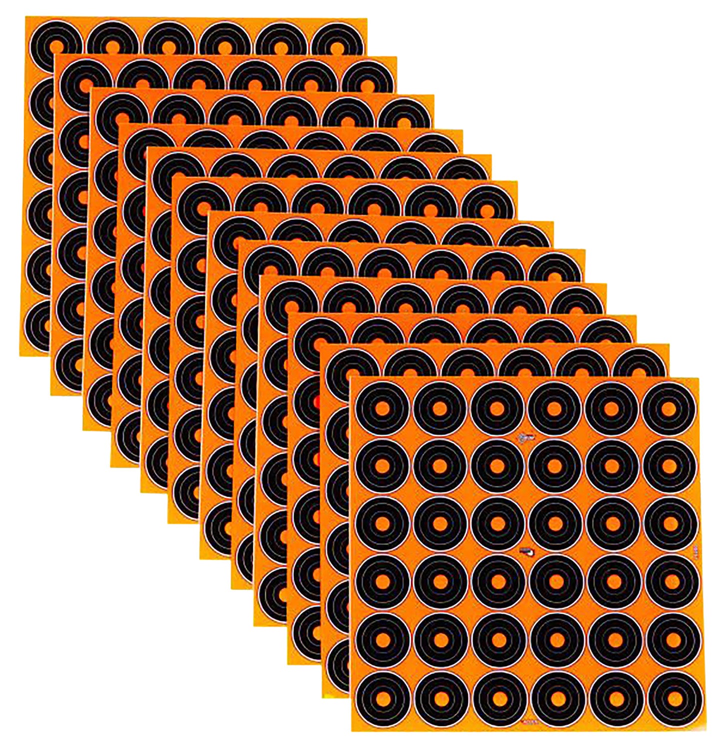 EZ-Aim 15250 Splash Reactive Self-Adhesive 1" Bullseye Paper Targets, Black/Orange, 12-Pack