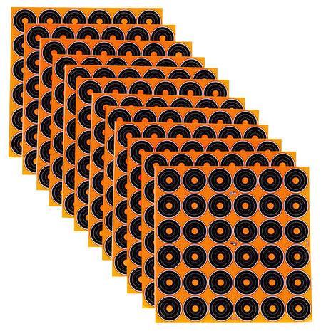 EZ-Aim 15250 Splash Reactive Self-Adhesive 1" Bullseye Paper Targets, Black/Orange, 12-Pack
