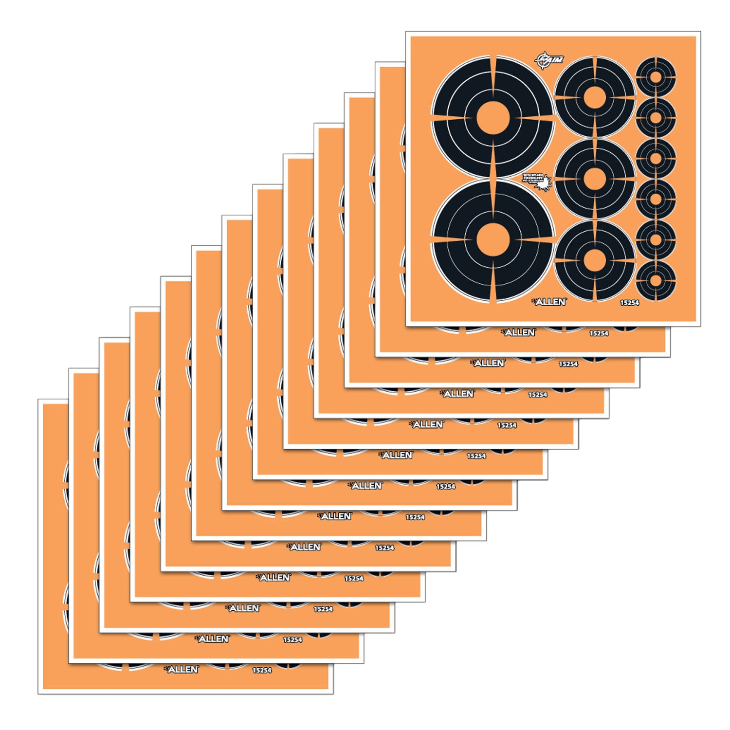 EZ-Aim 15254 Splash Reactive Adhesive Bullseye Variety Target Pack – 1", 2" & 3" Sizes, 12-Pack