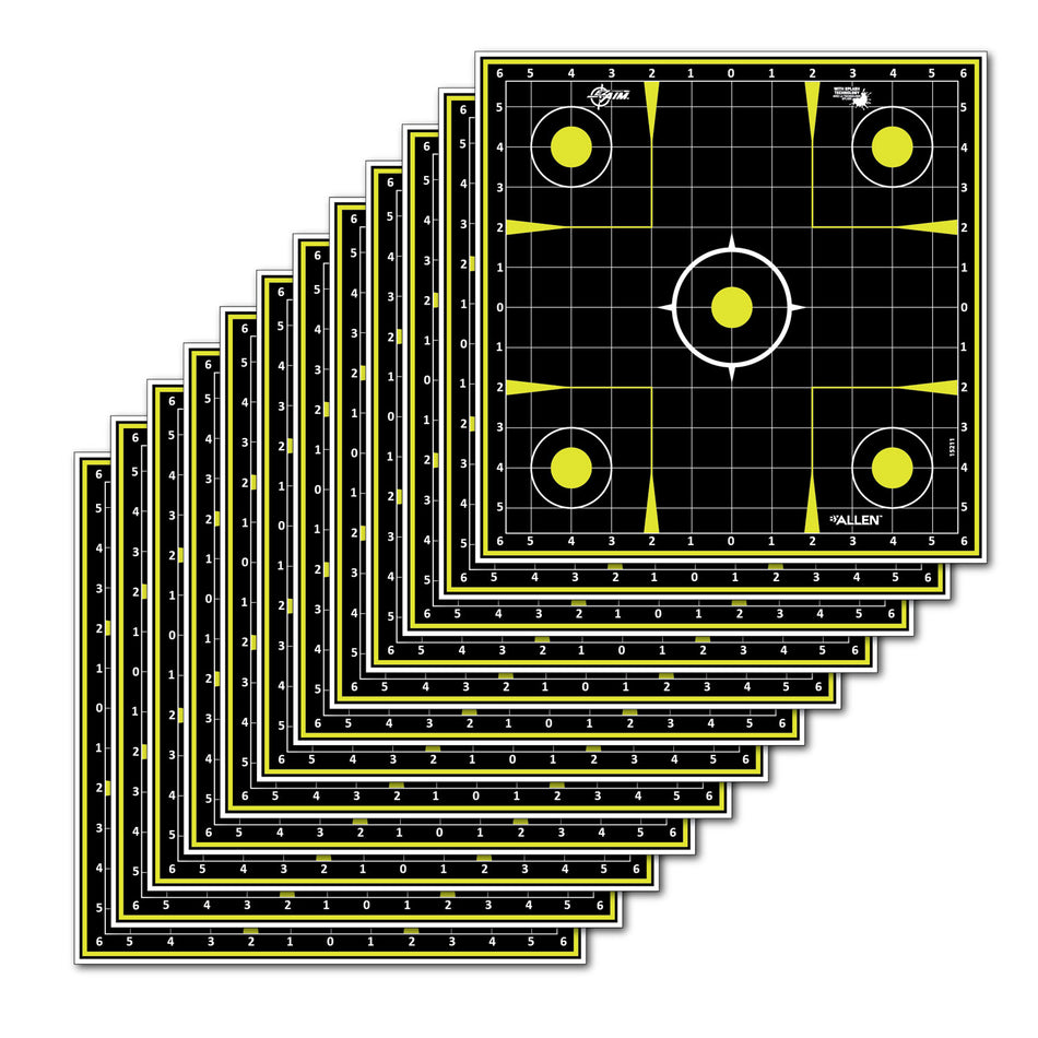 EZ-Aim 15211 Splash Reactive Non-Adhesive Sight-In Grid Paper Targets, 12-Pack