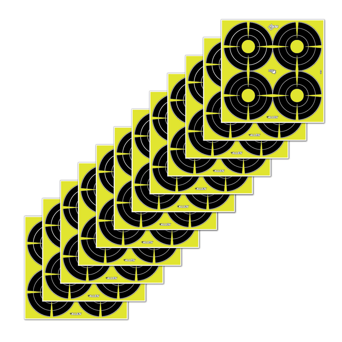 EZ-Aim 15218 Splash Reactive SPOT Paper Hanging Target 12"x12" Black/Yellow 12 Pack