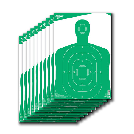 EZ-Aim 15204 Silhouette Paper Hanging Target Green/White 12" x 18" 10 Per Pack