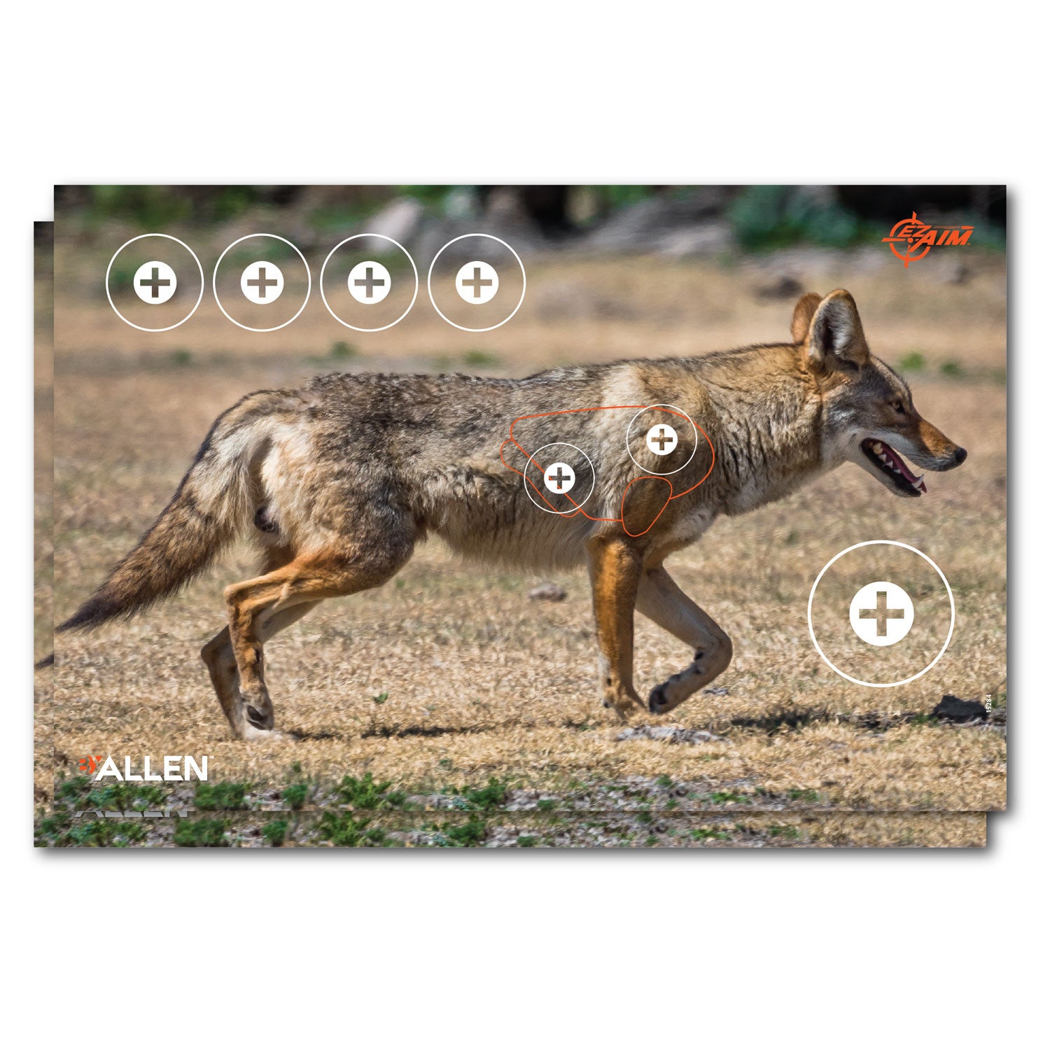EZ-Aim 15284 Four Color Coyote Paper Hanging Target 23" x 35" Multi-Color 2 Pack