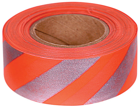 Allen 46 Reflective Flagging Tape Hi-Vis Orange with Reflective Striping 150 ft Roll