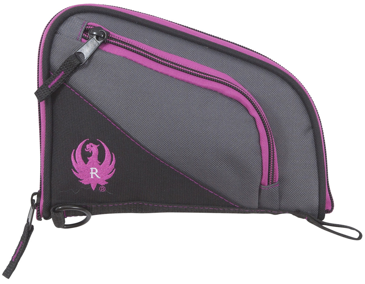 Ruger 27409 Tucson Women's Handgun Case 8" Black/Gray with Orchid Accents Lockable