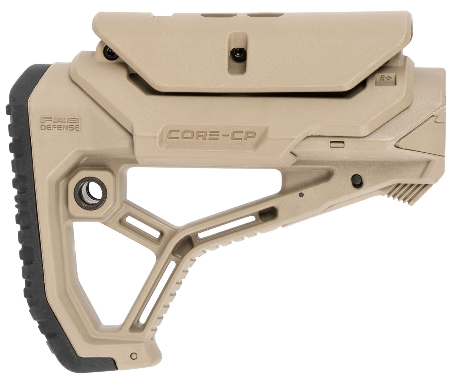 FAB Defense GL-Core CP Buttstock for AR-15/M4 Adjustable Cheek-Rest Flat Dark Earth Fiberglass Polymer