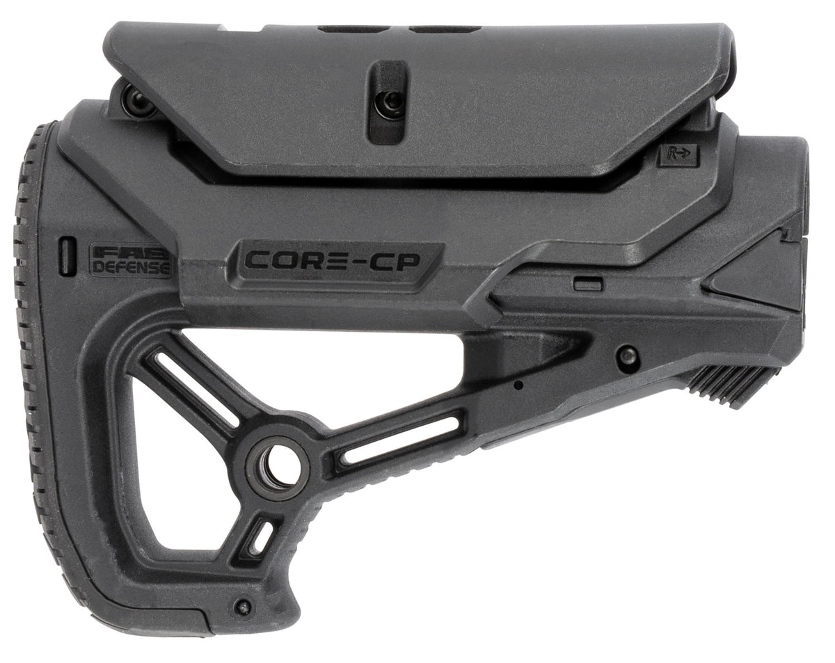 FAB Defense GL-Core S CP CQB Buttstock for AR-15/M4 with Adjustable Cheek-Rest Black Fiberglass Polymer
