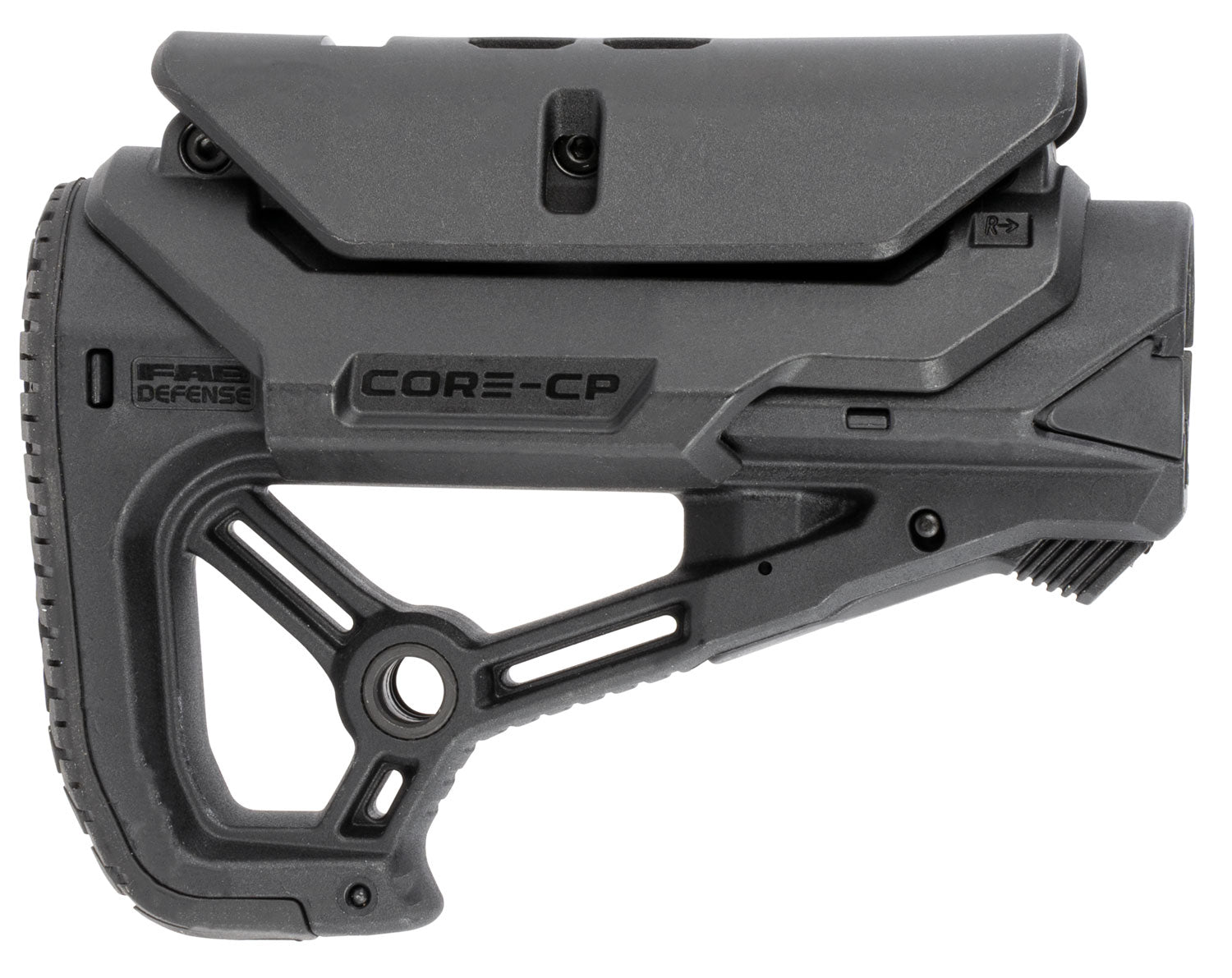 FAB Defense GL-Core S CP CQB Buttstock for AR-15/M4 with Adjustable Cheek-Rest Black Fiberglass Polymer