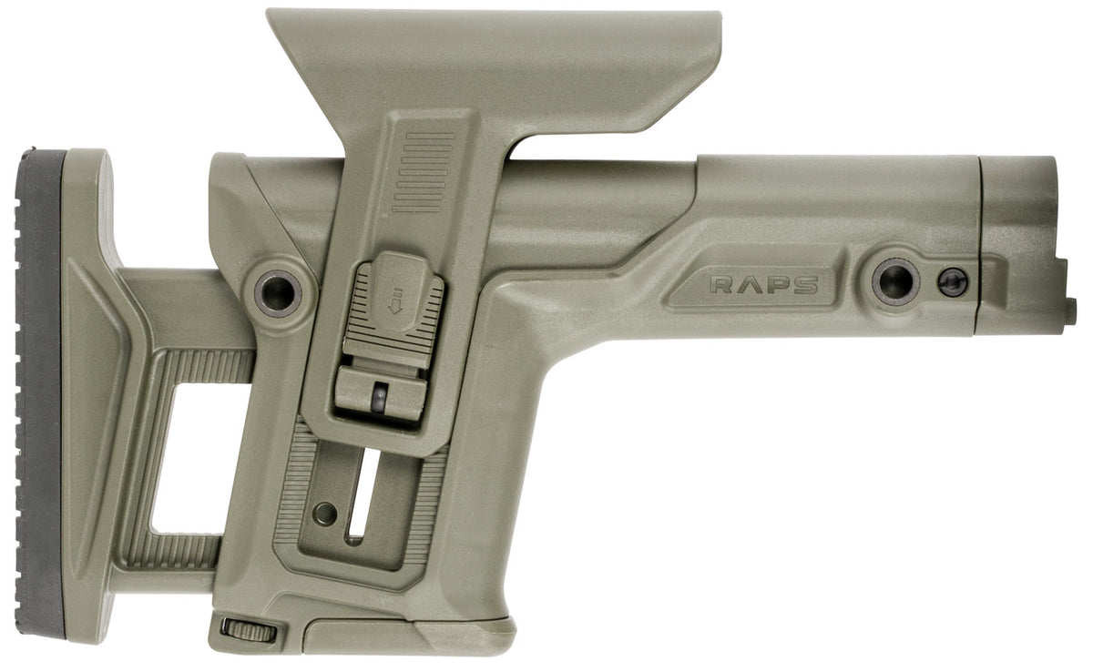 FAB Defense RAPS Rapid Adjustment Precision Stock with Integrated Cheek-Rest & Adjustable LOP OD Green Polymer