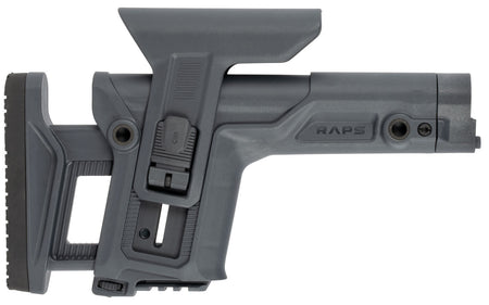 FAB Defense FXRAPSGR RAPS Rapid Adjustment Precision Stock with Integrated Cheek-Rest & Adjustable LOP, Ambidextrous 1Latch, Gray Polymer