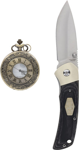 Old Timer Knife and Pocket Watch Combo Gift Tin Set
