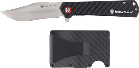 S&W Knife & Wallet Combo Carbon Fiber Handle