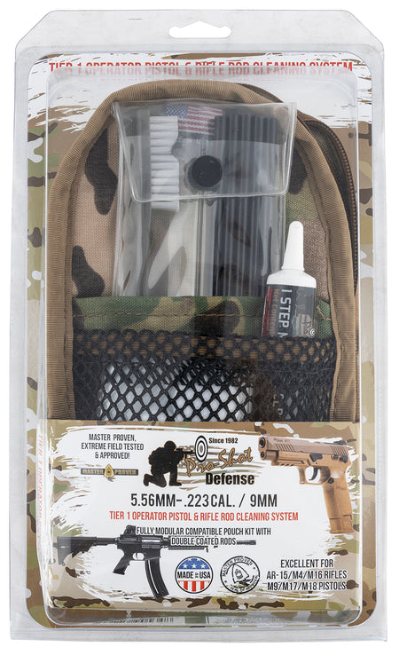 Pro-Shot MMULTICAM5569MM Multi-Caliber Pistol and Rifle Rod Cleaning System Multi-Camo Pouch