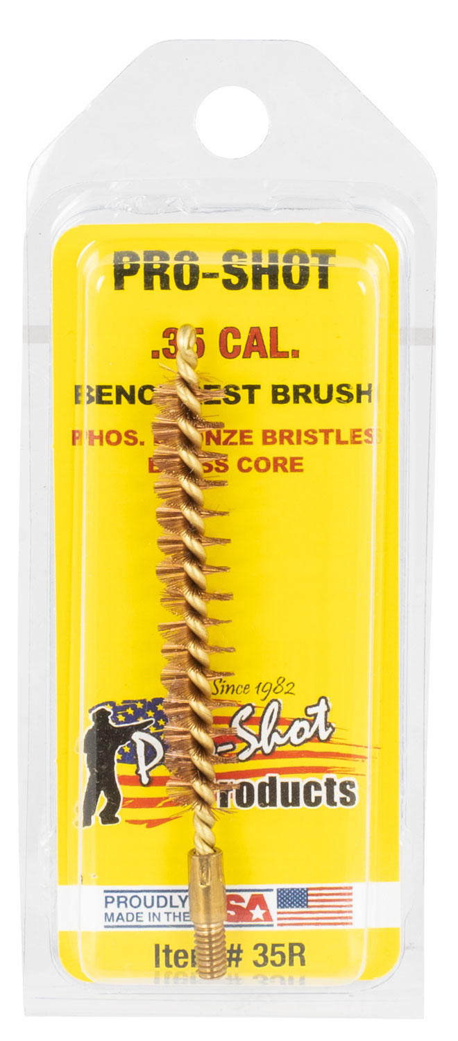 Pro-Shot 35R .35 Cal/9mm Rifle Bore Brush Bronze Bristles Brass Core #8-32 Thread