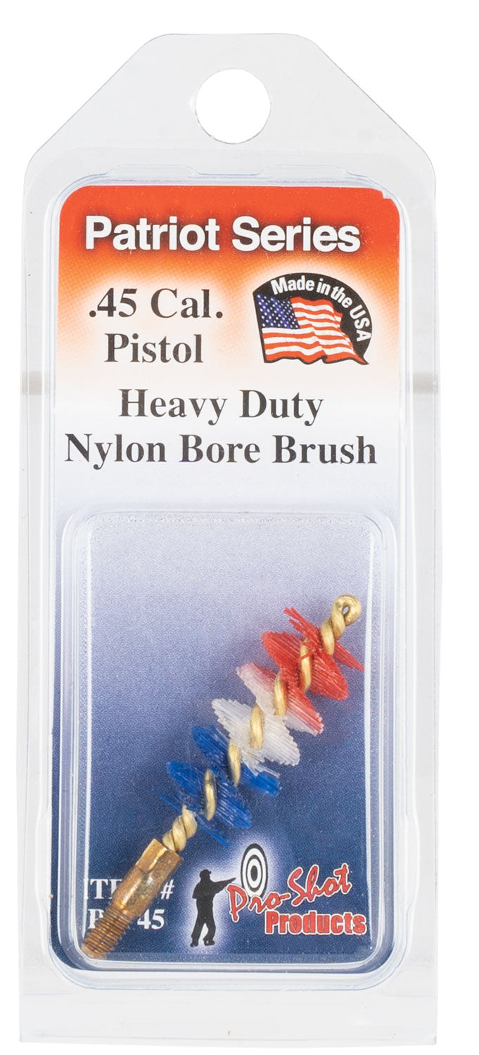 Pro-Shot PSP45 Patriot Series .45 Cal Pistol Bore Brush Nylon Bristles Brass Core #8-32 Thread