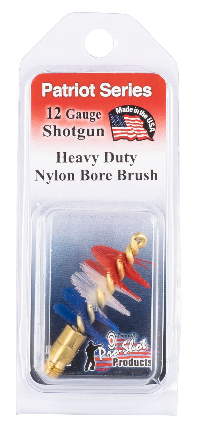 Pro-Shot PS12 Patriot Series 12 Gauge Shotgun Bore Brush Nylon Bristles Brass Core #5/16-27 Thread