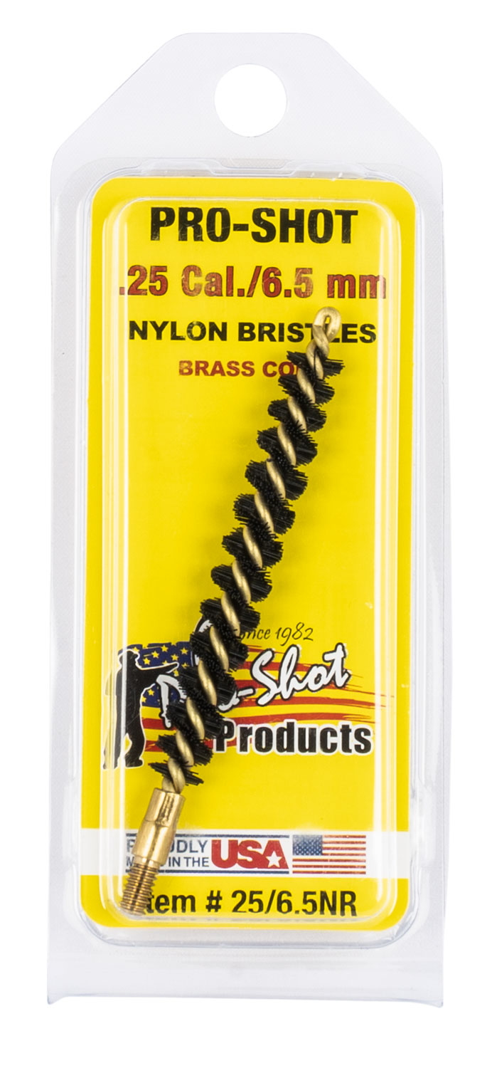 Pro-Shot 2565NR .25 Cal 6.5mm Rifle Bore Brush Nylon Bristles Brass Core #8-32 Thread
