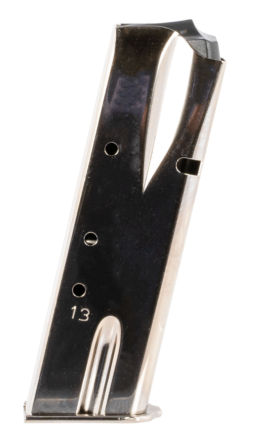 Mec-Gar MGBRHP13N 13rd 9mm Luger Nickel Magazine for Browning Hi-Power and Springfield SA-35