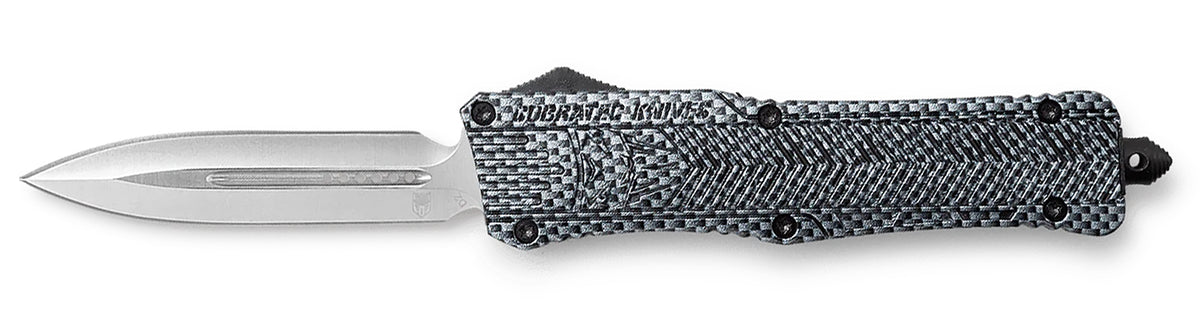 CobraTec CTK-1 Large OTF Dagger 3.75" Plain D2 Steel Blade Carbon Fiber Aluminum Handle Glass Breaker Pocket Clip