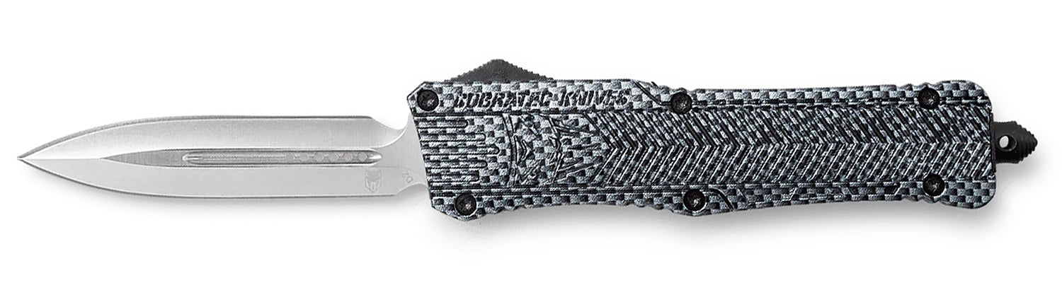 CobraTec CTK-1 Large OTF Dagger 3.75" Plain D2 Steel Blade Carbon Fiber Aluminum Handle Glass Breaker Pocket Clip