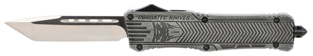 CobraTec CTK-1 Large OTF Tanto 3.75" Plain D2 Steel Blade Stonewashed Aluminum Handle w/ Glass Breaker