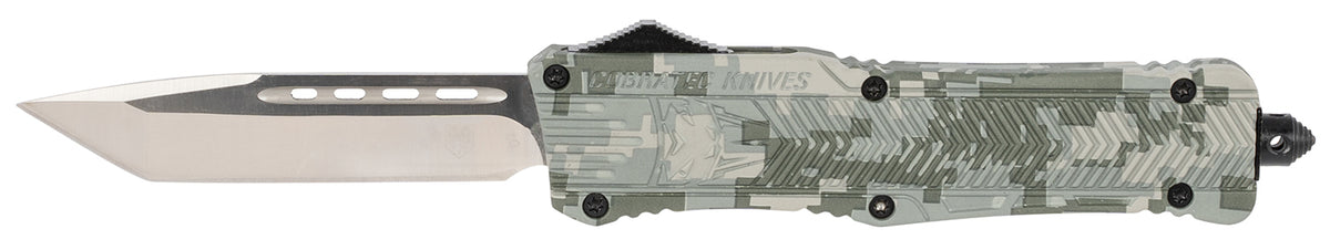 CobraTec CTK-1 Large OTF Tanto 3.75" Plain D2 Steel Blade Army DigiCamo Aluminum Handle w/ Glass Breaker