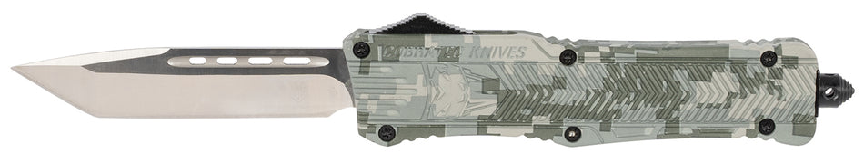 CobraTec CTK-1 Large OTF Tanto 3.75" Plain D2 Steel Blade Army DigiCamo Aluminum Handle w/ Glass Breaker