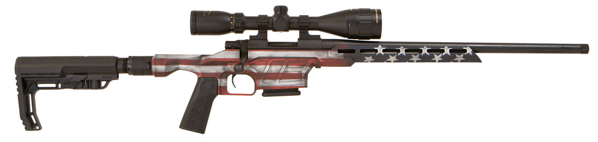 Howa HMXL223USA M1500 Mini Excel Lite 223 Rem 20" TB 5+1 American Flag Cerakote Black Folding HTI Excl Lite Chassis Stock