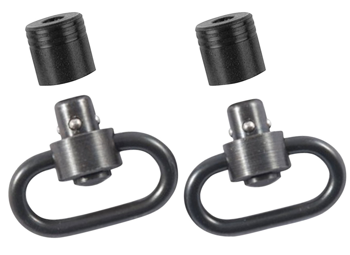 Outdoor Connection PBS19121 1" Push Button Sling Swivel Set Black Steel with Flush Mount Bases