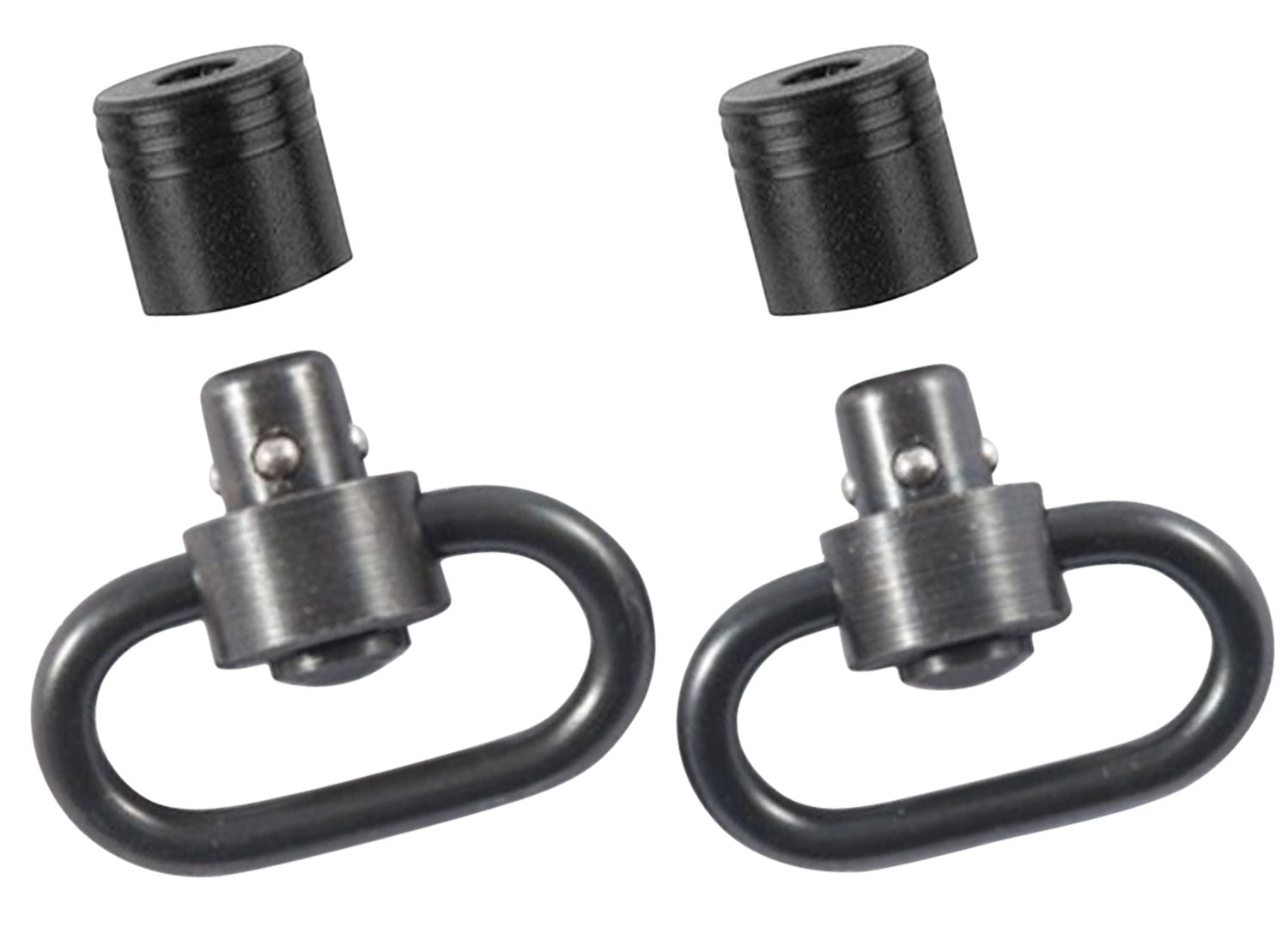Outdoor Connection PBS19121 1" Push Button Sling Swivel Set Black Steel with Flush Mount Bases