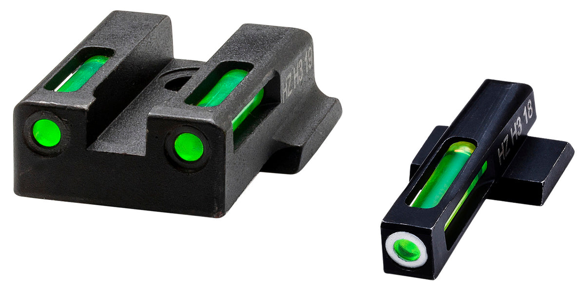HiViz 9EZN321 LiteWave H3 Sight Set for S&W M&P 9 EZ Green Tritium Front and Fiber Optic Rear