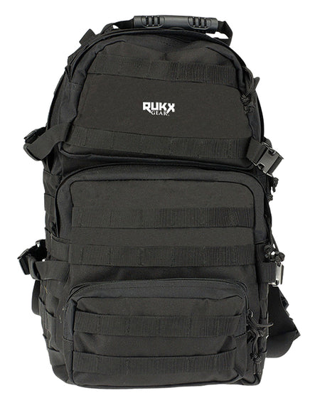 Rukx Gear ATICT3DB Tactical 3 Day Backpack Black 600D Polyester Hydration Compatible