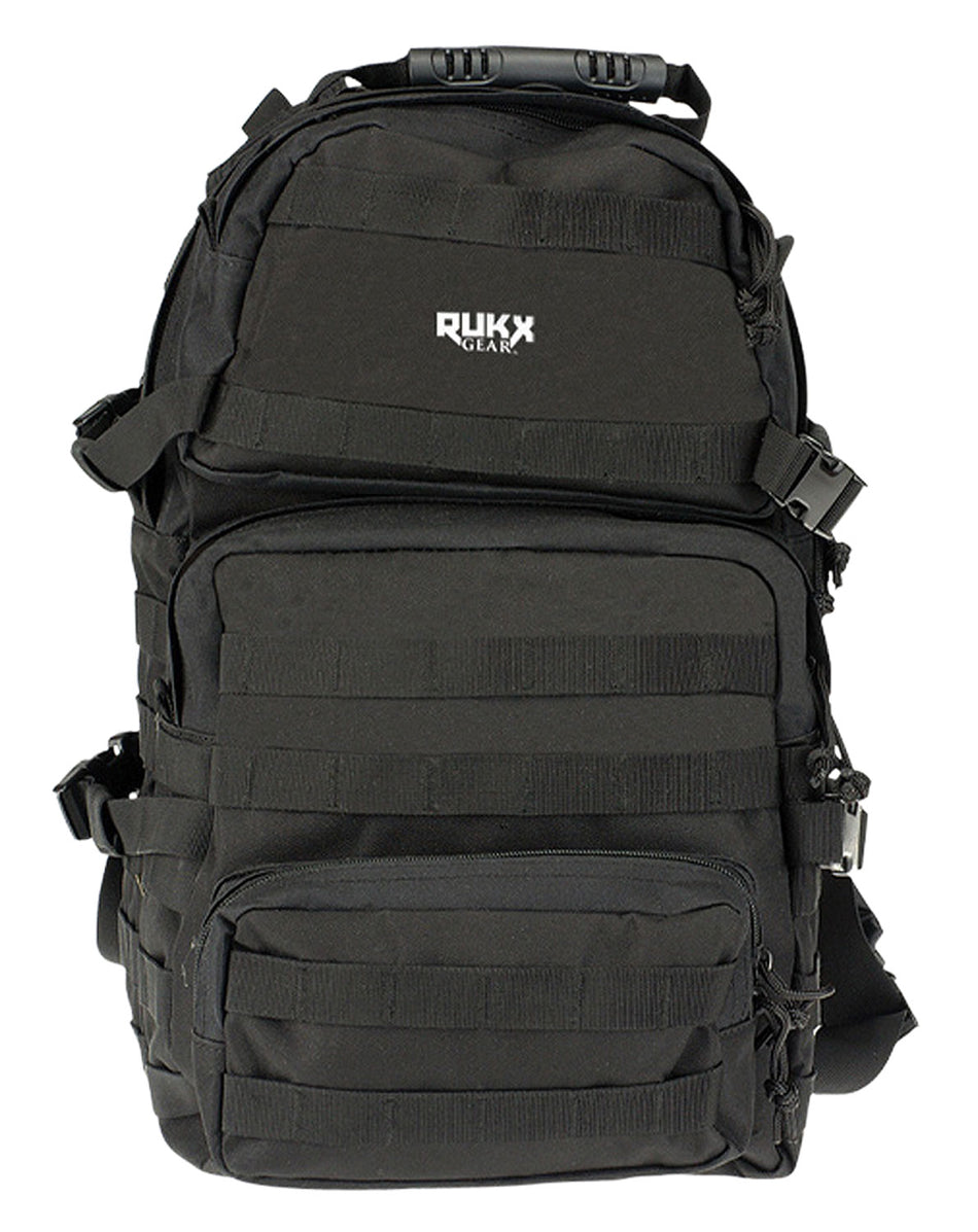 Rukx Gear ATICT3DB Tactical 3 Day Backpack Black 600D Polyester Hydration Compatible