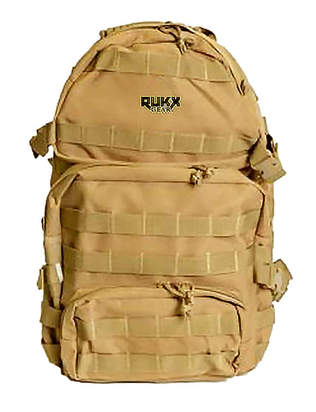 Rukx Gear ATICT3DT Tactical 3 Day Backpack Tan 600D Polyester Hydration Compatible