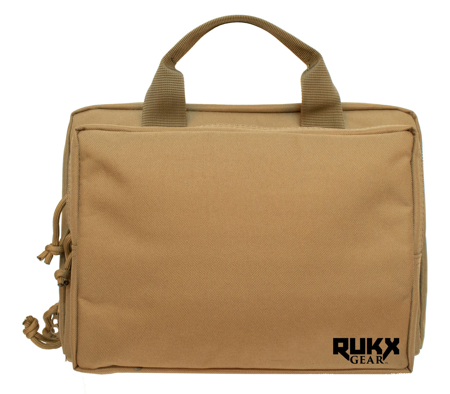 Rukx Gear ATICTDPCT Double Pistol Case Tan 600D Polyester Holds 2 Handguns