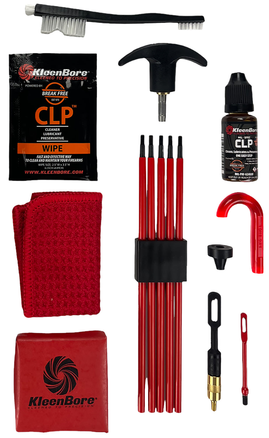 KleenBore SAF300 SAF-T-CLAD Universal Classic Cleaning Kit, .22 Cal to 12 Gauge