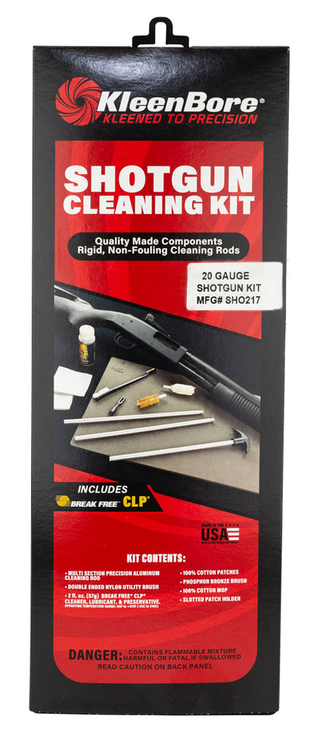 KleenBore SHO217 Classic Cleaning Kit, 20 Gauge Shotgun
