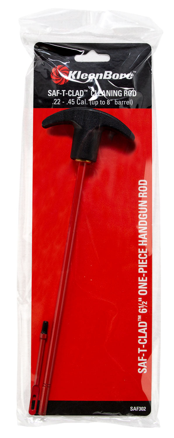 KleenBore SAF302 SAF-T-CLAD Handgun Cleaning Rod .22-.45 Cal 6.5" with Swivel Handle